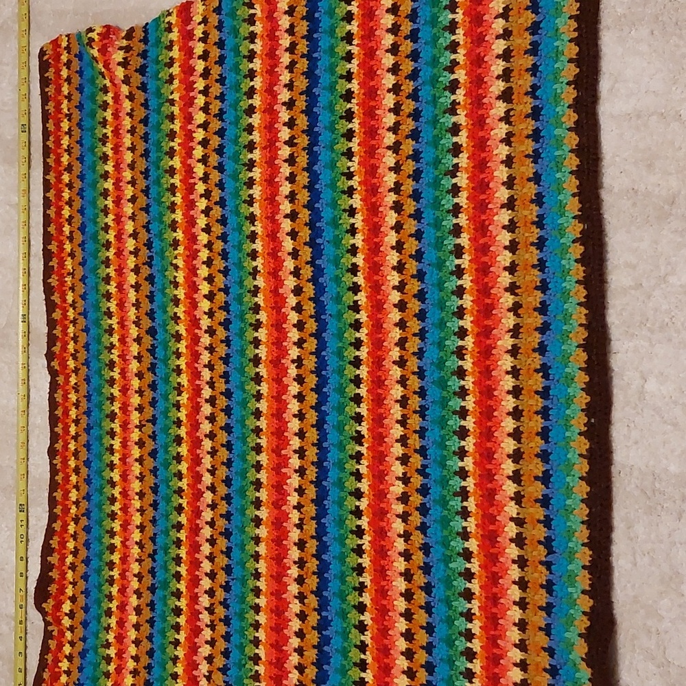 Afghan 38"x40"  Gorgeous Vibrant Colors